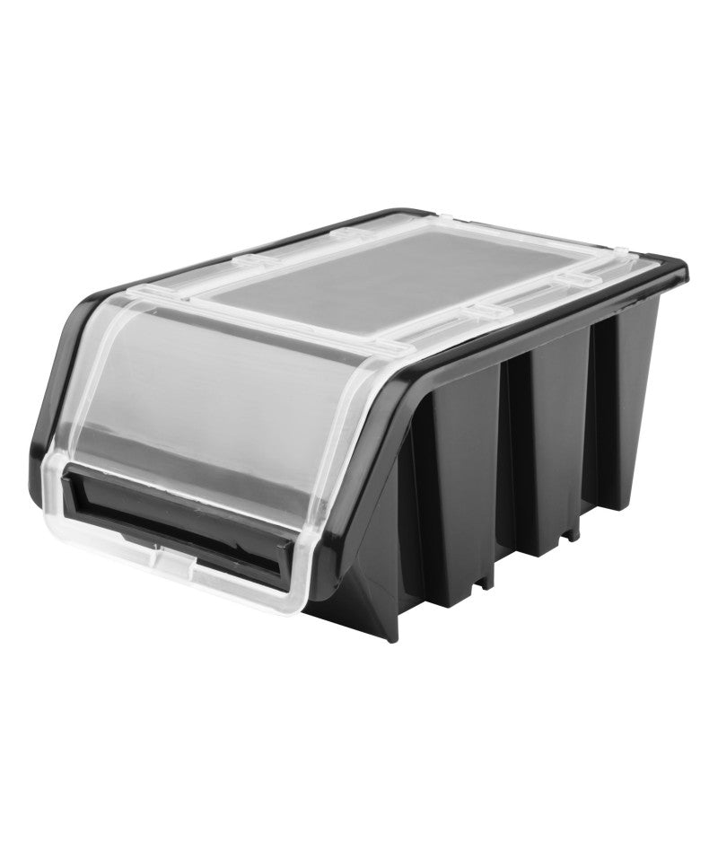 100 stapelbakjes met deksel NPKL8 Zwart en Rood